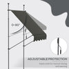 5' x 4' Manual Retractable Awning, Non-Screw Freestanding Patio Awning, UV Resistant, for Window or Door, Dark Gray