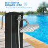 10.6 Gallons Solar Heated Shower with 360 Rotating Rainfall, Handheld Shower Head, Temperature Adjustment & Foot Shower