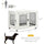 37" Dog Crate Furniture with Water-Resistant Cushion & Double Doors, Dog Cage End Table for Large Dogs, White