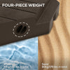 Offset Umbrella Base Outdoor Umbrella Weights, 132 lb. Capacity Water or 176 lb. Capacity Sand, Brown
