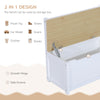 4-Piece Kids Table Set with 2 Wooden Chairs, 1 Storage Bench, and Interesting Modern Design, Natural/White