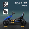 Kids Pedal Go Kart w/ Swing Axle, Shock-Absorbing Wheels, Blue