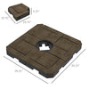 Offset Umbrella Base Weight Set, Fillable Outdoor Umbrella Weights, 175 lb. with Water or 230 lb. with Sand, Brown