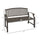 46" Outdoor Garden Bench, Metal Bench, Steel Slatted Frame Furniture for Patio, Park, Porch, Lawn, Yard, Deck, Brown