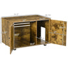 Cat Litter Box Enclosure with Double Doors, Divider, Cat Little Furniture,  Rustic Brown