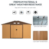 Garden Metal Shed, Storage Shed Utility Storage with Double Locking Doors for Bike, Yard Tools, Yellow