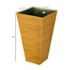 Set of 3 Tall Planters, 22" Outdoor Planter with Drainage Holes, Plastic Flower Pots for Outdoor, Indoor, Brown