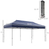 10' x 20' Pop Up Canopy Tent, Outdoor Easy up Tent with 3-Level Adjustable Height, Wheeled Carry Bag, Dark Blue