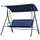 3-Person Porch Swing Bench with Stand & Adjustable Canopy, Armrests, Steel Frame for Outdoor, Garden, Patio, Porch & Poolside, Dark Blue