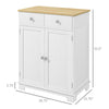 Sideboard Buffet Cabinet, Sideboard Floor Cupboard with Solid Wood Top, Adjustable Shelf, and 2 Drawers for Living Room