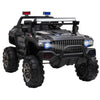 Kids 12V Electric Police Car Ride-on Toy For Kids with Full LED Lights, MP3, Parental Remote Control, Black