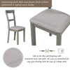 Rustic 4-Piece Dining Table Set with Wooden Table and Upholstered Chairs, Square Design, Gray
