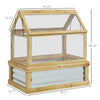 Raised Garden Flower Bed Kit with Greenhouse, Wooden Cold Frame Planter, 35.5" x 22.5" x 38.25", Natural