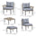 5-Piece Rattan Patio Furniture Set with Sofa, Chaise Lounge, Coffee Table, Footstools, Cushions, Light Gray
