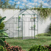 Walk-in Small Greenhouse with Mesh Door & Windows, Portable Garden Hot House with 3 Tier Shelving, Trellis, and Plant Labels