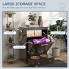 Pet Feeder Station Storage Cabinet, Dog Food Storage Container for Feeding & Watering Supplies, Brown