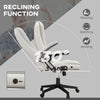 Heated Massage Office Chair, Heated Reclining Desk Chair with 6 Vibration Points, Armrest and Remote, White