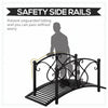 Garden Bridge 3.3FT, Decorative Classic Backyard Pond Bridge with Safety Railings Black