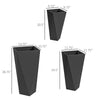 Indoor Outdoor Planters Set of 3 MgO Tall Planters Stackable Flower Pots with Drainage Holes for Garden Balcony Black