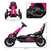 12V Electric Go Kart for Kids w/ Adjustable Speed, Pink