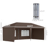 10' x 20' Pop Up Outdoor Party Tent with 4 Removable Sidewalls, Wedding & Event Canopy with Carry Bag for Patio, Backyard, Coffee