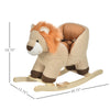 Baby Rocking Horse Lion with Sound, Plush Stuffed Rocking Animals, Wooden Rocking Horse with Seat Belt for 18-36 Months Boys & Girls Gift, Brown