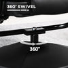 Recliner Chair with Ottoman Footrest, 360° Swivel Reclining Chair, Faux Leather Living Room Chair with Adjustable Backrest, Black