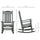 HDPE Porch Rocker Chair, Outdoor Rocking Chair with High Back, Arms, Slatted Design, for Indoor and Outdoor, Dark Gray