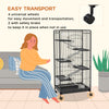 5-Level Small Animal Cage for Rabbit, Pet Mink & Chinchilla w/ Removable Tray, Ramp, Water Bottle & Food Dish, Small Pet Cage for Indoor, Black