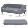 38" Dog Sofa for Medium Large Dogs, Dog Couch w/Removable Cushion, Washable Cover, Anti-slip Feet, for Dogs Up to 55 lbs - Gray