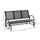3-Person Outdoor Patio Glider Bench, Porch Glider Swing with 3 Seats, Breathable Mesh Fabric, Metal Frame, Black