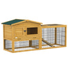 2 Level 59" Outdoor Rabbit Hutch with Openable Top, Yellow