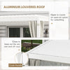 13' x 10' Outdoor Retractable Pergola w/ Sun Shade Aluminum Louvered Top, Pergola w/ Canopy, Curtains & Netting, White