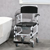 Accessibility Commode Wheelchair 300 lbs, Rolling Shower Wheelchair with Wheels, Rectangle Detachable Bucket & Waterproof Design
