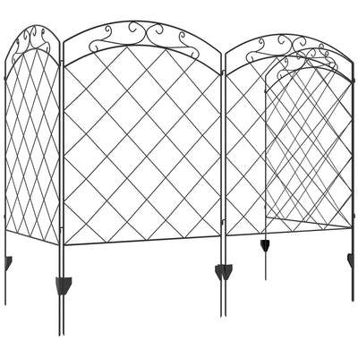 4 Pack Garden Fencing for Yard, Decorative Fence Panels as Animal Barrier and Flower Edging, Swirls