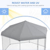 13.4' x 11.5' x 8.8' Dog Kennel Outdoor for Medium and Large-Sized Dogs with Waterproof UV Resistant Roof, Silver