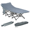 Heavy Duty 2 Person Camping Cot with Mattress for Adults With Portable Carrying Bag, Outdoor Folding Lightweight Sleeping Bed, Grey