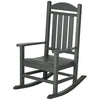 HDPE Porch Rocker Chair, Outdoor Rocking Chair with High Back, Arms, Slatted Design, for Indoor and Outdoor, Dark Gray