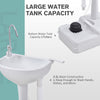 20" 4.5 Gallon Portable Camping Hand Wash Sink With Towel Holder Soap Dispenser Rolling Wheels Faucet Station Outdoor Events Gatherings
