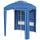 5.8' x 5.8' Cabana Umbrella for Travel, Vented Windows, Ruffles, Carry Bag, Outdoor Umbrella, Blue Strip