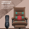 Heated Massage Office Chair with 6 Vibration Points, Heated Reclining Microfiber Computer Chair with Footrest, Armrest & Padding, Brown