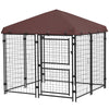 4.6' x 5' Dog Kennel Outdoor with Waterproof Canopy, Large Door