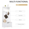 Coat Rack Shoe Bench with Storage 4 In 1 Hall Tree for Entryway Hallway Organizer with Cabinet 3 Hooks Mirrors White
