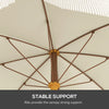 6.2' Beach Umbrella for Travel, Vent, Ruffles, Carry Bag, Portable Outdoor Umbrella for Garden, White