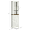 Farmhouse Bathroom Cabinet, Tall Storage Cabinet with Door and Adjustable Shelves, 15.5" x 11.75" x 63", White