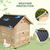 Duck House for 1-3 Ducks, Wooden Small Animal House Outdoor with Openable Roof, Double Doors, Removable Base