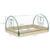 4' x 3' x 2' Raised Garden Bed with Greenhouse, Wooden Planter Box with PVC Plant Cover, Roll Up Windows, Use for Vegetables, Flowers