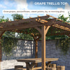 12' x 10' Outdoor Pergola, Wood Gazebo Grape Trellis with Stable Structure for Garden, Patio, Backyard, Deck