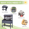 41" Raised Garden Bed Mobile Elevated Wooden Planter Box Stand with Wheels, Trellis and Storage Shelf, Gray