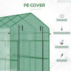 7' x 5' x 6'  2-Tier Shelf Greenhouse with Door, Windows, PE Cover, Steel Frame for Outdoor Garden Plant & Plant Use, Green